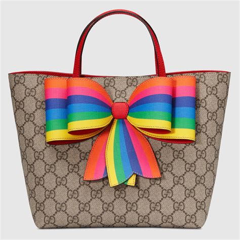 gucci rainbow bow bag|gucci pebbled leather bag.